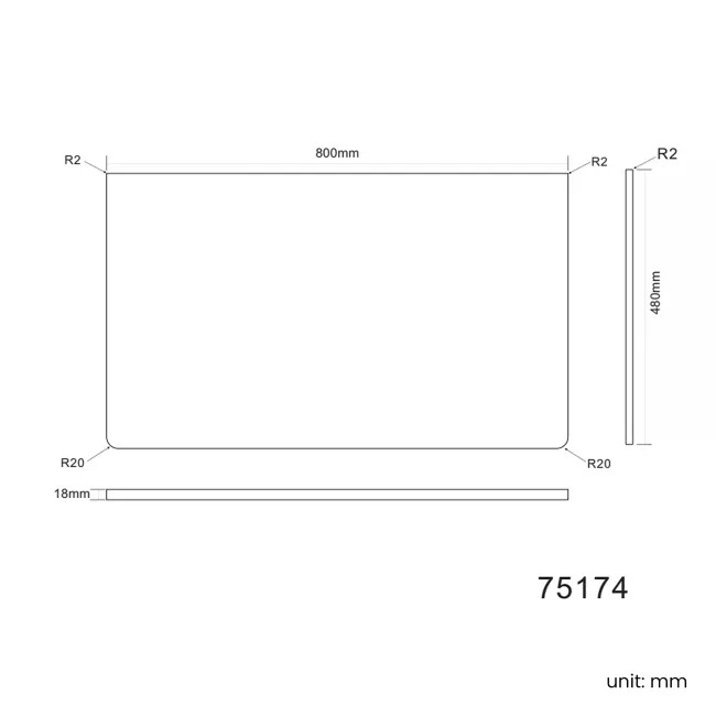 Maru Oak Wood Grain Vanity Cabinet 800mm with Matt White Stone Top - Basin Not Included