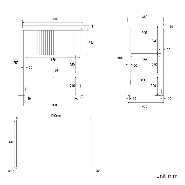 Maru Oak Wood Grain Vanity Cabinet 1000mm with Matt White Stone Top - Basin Not Included