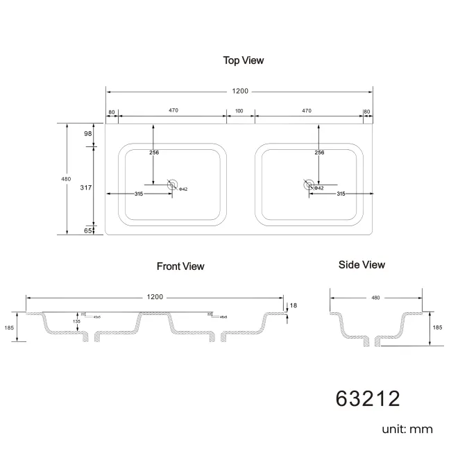 Maru Walnut Wood Grain Vanity Unit 1200mm