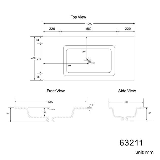Maru Black Oak Wood Grain Vanity Unit 1000mm