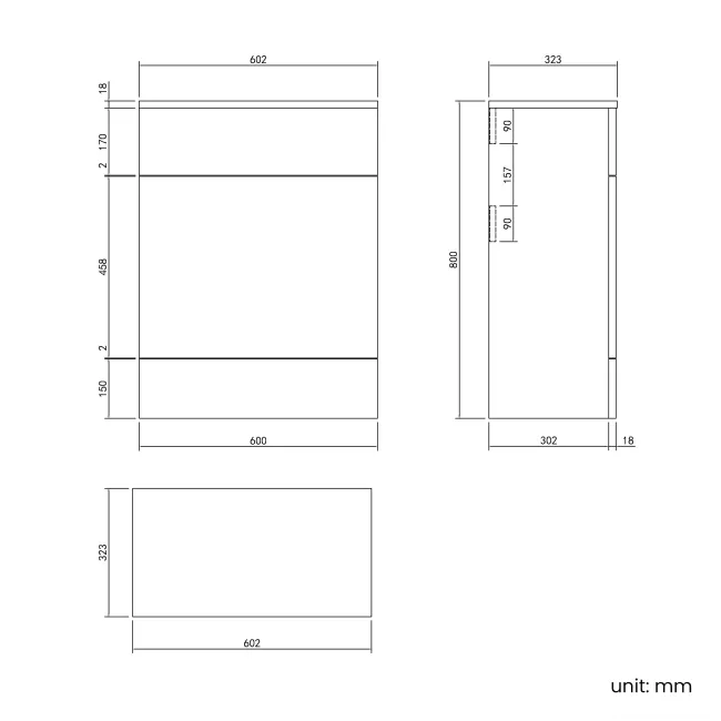 100% Waterproof - Harper Gloss White PVC Combination Vanity Basin and Boston Toilet 1200mm - Black Accents