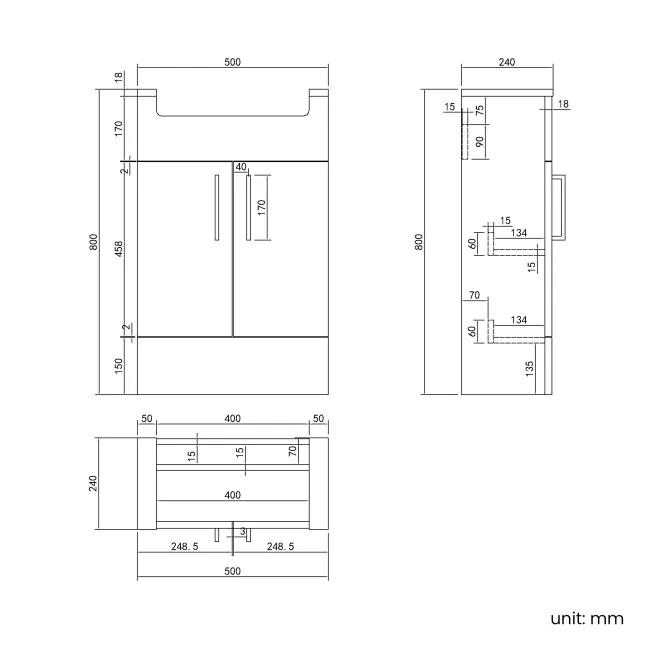 100% Waterproof - Harper Gloss White PVC Basin Vanity and Back To Wall Toilet Unit 1000mm - Excludes Toilet