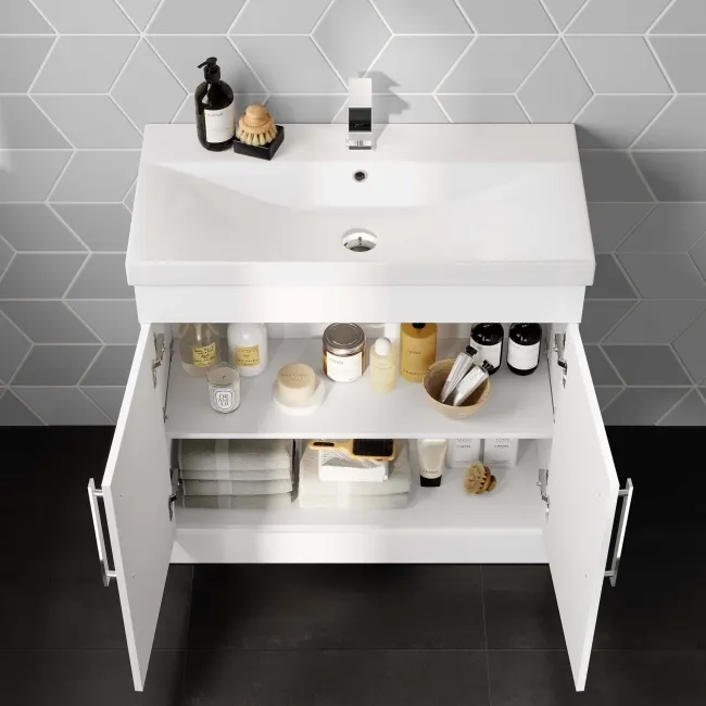 Avon Gloss White Basin Vanity 800mm