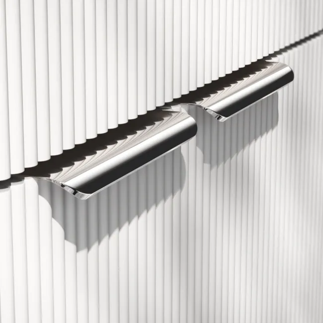 Sicily Fluted Coastal White Combination Vanity Basin 1500mm (Excludes Toilet) - Chrome Handles