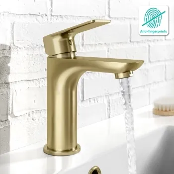 Lusk Brushed Brass Basin Mixer Tap