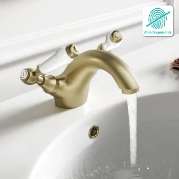 Beauly Traditional Brushed Brass Basin Mixer Tap