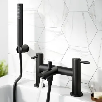 Wye Matt Black Bath Filler & Handheld Shower