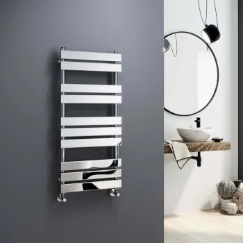 Santorini Chrome Flat Panel Heated Towel Rail 1000x450mm