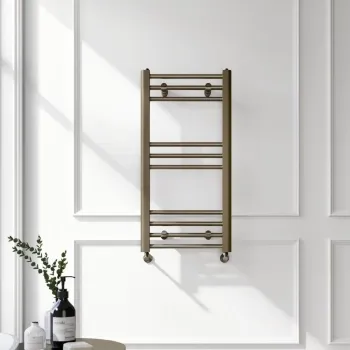 Barcelona Antique Gold Straight Heated Towel Rail 800x400mm