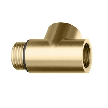 Dual Fuel Brushed Brass T Piece Connector For Towel Rails & Radiators