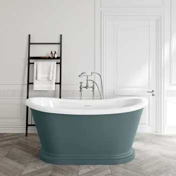 Mayfair 1500mm Midnight Green Freestanding Roll Top Slipper Bath