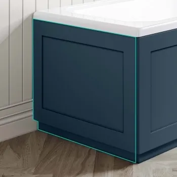 Traditional Navy Blue Wooden Bath End Panel 680mm