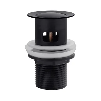 Matt Black Pop Up Basin Waste - Slotted