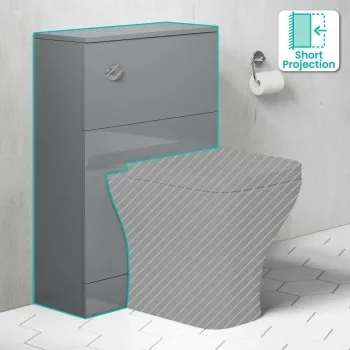 Austin Stone Grey Slimline Back To Wall Toilet Unit 500mm