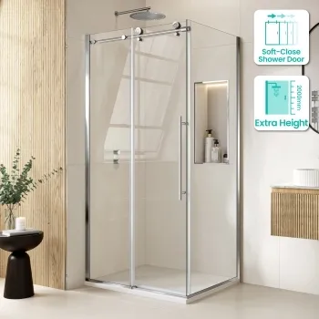 Prague 8mm Soft Closing Sliding Shower Enclosure 1000x800mm