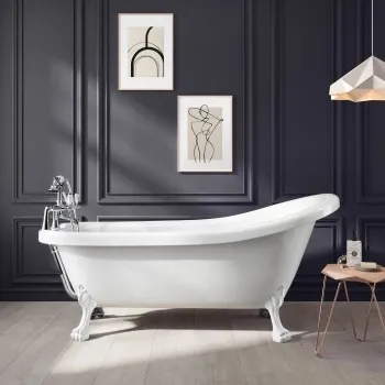 Highbury 1700mm Roll Top Slipper Bath - White Claw Feet