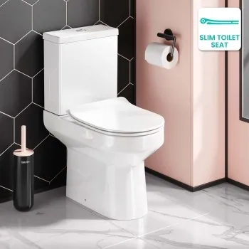 Denver Close Coupled Toilet With Soft Close Slim Seat