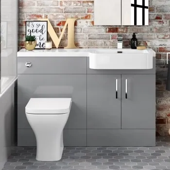 Harper Stone Grey Combination Vanity Basin and Atlanta Toilet 1200mm - Right Handed