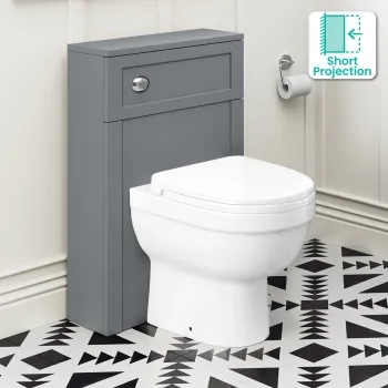 Bermuda Traditional Dove Grey Slimline Back To Wall Unit and Seattle Toilet