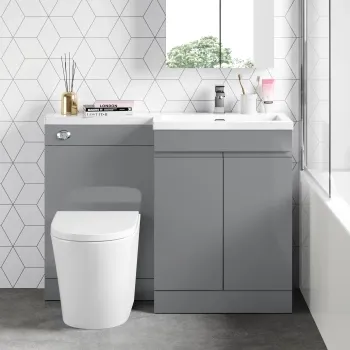 Trent Stone Grey Combination Vanity Basin and Boston Toilet 1100mm - Right Handed
