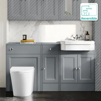 Monaco Dove Grey Combination Vanity Traditional Basin and Boston Toilet 1500mm