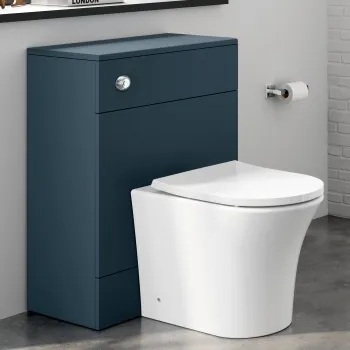 Harper Navy Blue Back To Wall Unit and Tucson Toilet