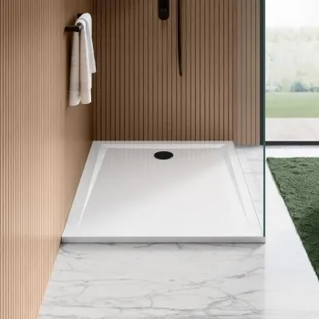 Sydney Low Profile Rectangular Gloss White Stone Shower Tray 1200x900mm