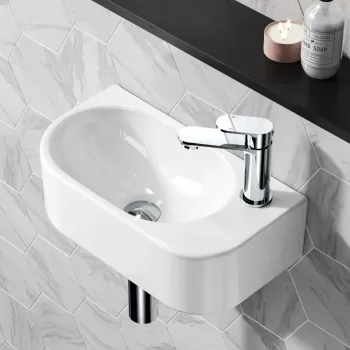 Georgia Wall Hung Right Hand 400mm Cloakroom Basin