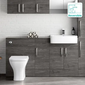 Harper Charcoal Elm Combination Vanity Basin and Atlanta Toilet 1500mm