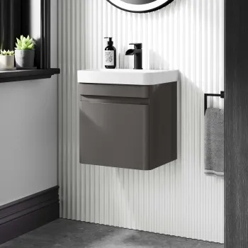 Corsica Tungsten Grey Wall Hung Slimline Basin Vanity 400mm