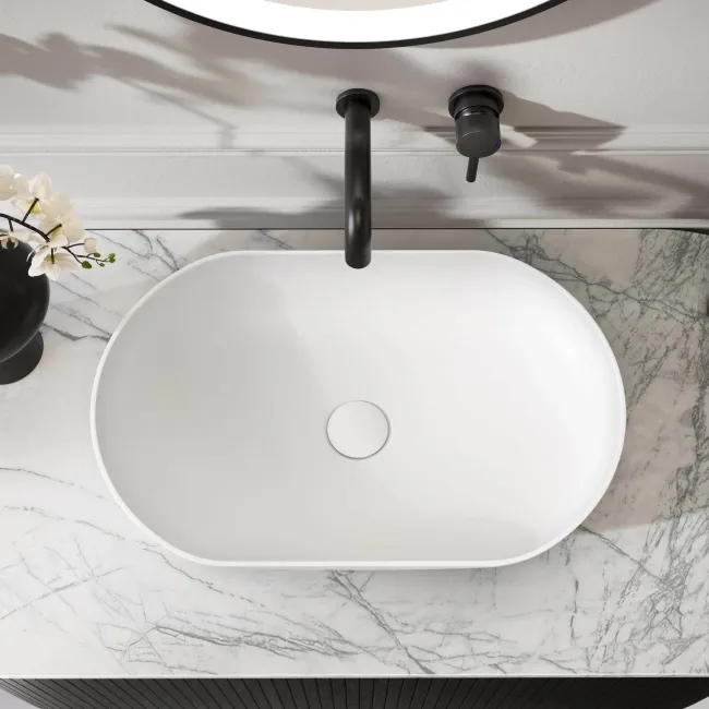 Missouri Matt White Counter Top Stone Basin