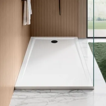 Sydney Low Profile Rectangular Gloss White Stone Shower Tray 1600x700mm