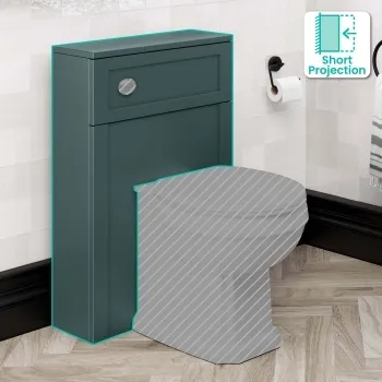 Midnight Green Slimline Back To Wall Toilet Unit 500mm