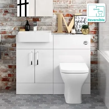 Harper Gloss White Combination Vanity Basin & Atlanta Toilet 1000mm