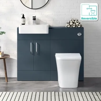 Harper Navy Blue Combination Vanity Basin & Houston Toilet 1000mm