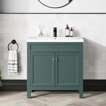 Bermuda Midnight Green Basin Vanity 800mm