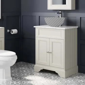 Lucia Chalk White Cabinet with Marble Top 640mm - Excludes Counter Top Basin