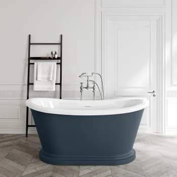 Mayfair 1500mm Inky Blue Freestanding Roll Top Slipper Bath