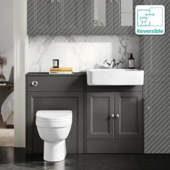 Monaco Graphite Grey Combination Vanity Basin and Seattle Toilet 1200mm