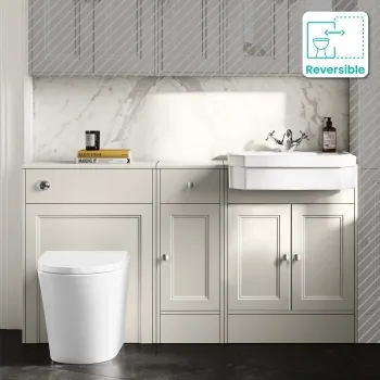 Monaco Chalk White Combination Vanity Traditional Basin and Boston Toilet 1500mm