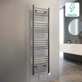 Barcelona Electric Chrome Straight Heated Towel Rail 1600x400mm