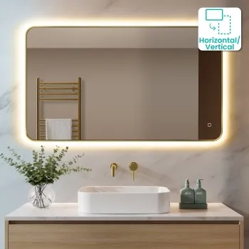 Nina Brushed Brass Backlit Illuminated LED Mirror 700x1200mm