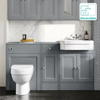 Monaco Dove Grey Combination Vanity Traditional Basin and Seattle Toilet 1500mm
