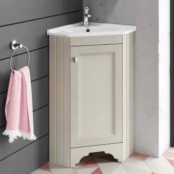 Lucia Chalk White Corner Basin Vanity 400mm