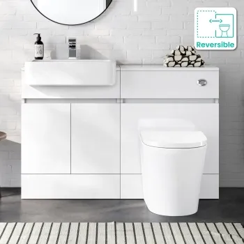 Foster Gloss White Combination Vanity Basin and Boston Toilet 1200mm