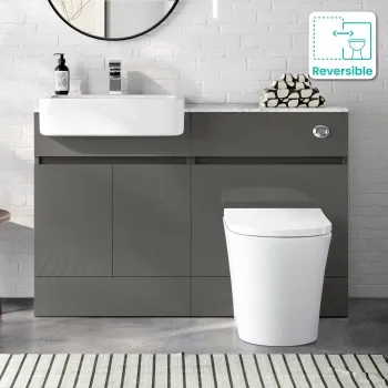 Foster Tungsten Grey Combination Vanity Basin with Marble Top & Tucson Toilet 1200mm