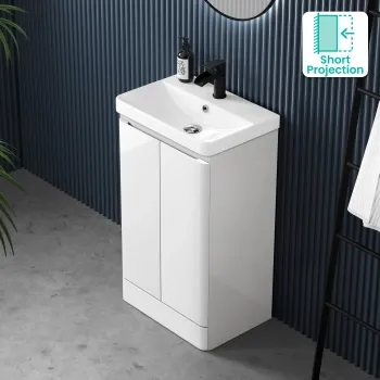Corsica Gloss White Slimline Basin Vanity 500mm