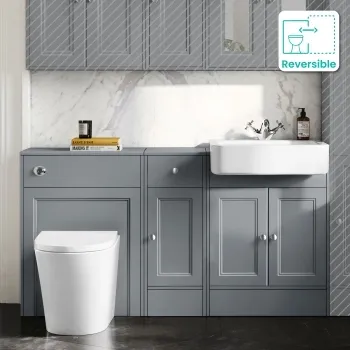 Monaco Dove Grey Combination Vanity Basin and Boston Toilet 1500mm