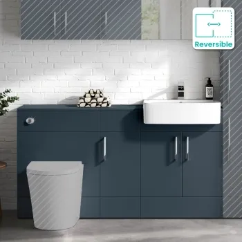 Harper Navy Blue Combination Vanity Basin 1500mm - Excludes Toilet