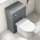 Capri Fog Grey Combination Vanity Basin and Aruba Toilet 1050mm - Chrome Handles